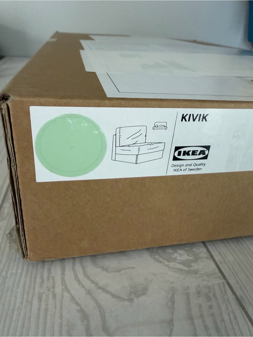 IKEA KIVIK Cover NEW 1-Seat Sleeper Sofa Gunnared Light Green 305.576.91